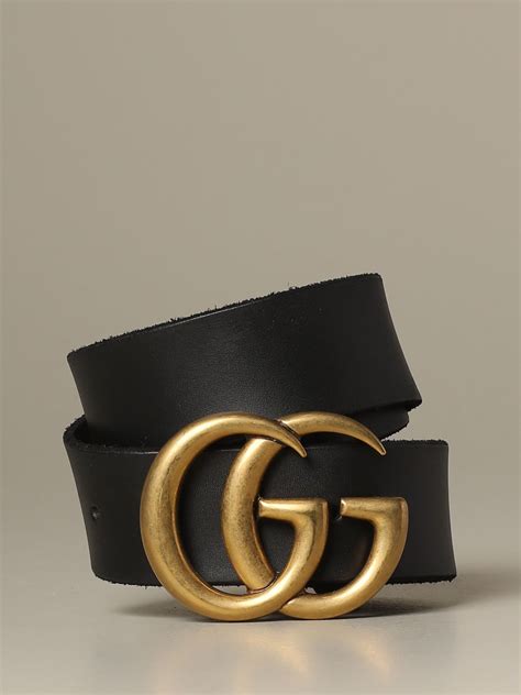 cintura gucci fibia una g|Gucci Cintura GG Marmont in pelle con fibbia lucida.